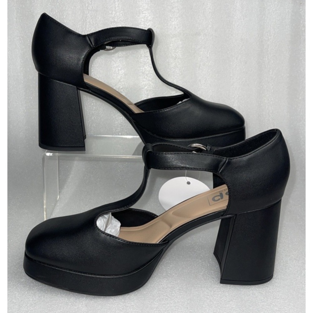 POP Worthy Black Mary Jane Chunky Platform Heeled Retro Shoe Women's Size 11 NEW - Picture 4 of 16